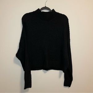 Black Knit Cropped Sweater
